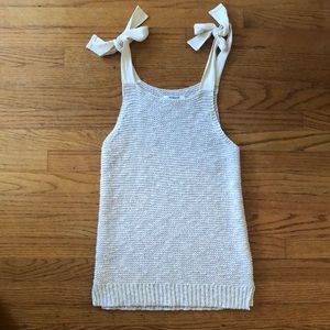 Madewell Highgate Tie Strap Knit Top - Beige